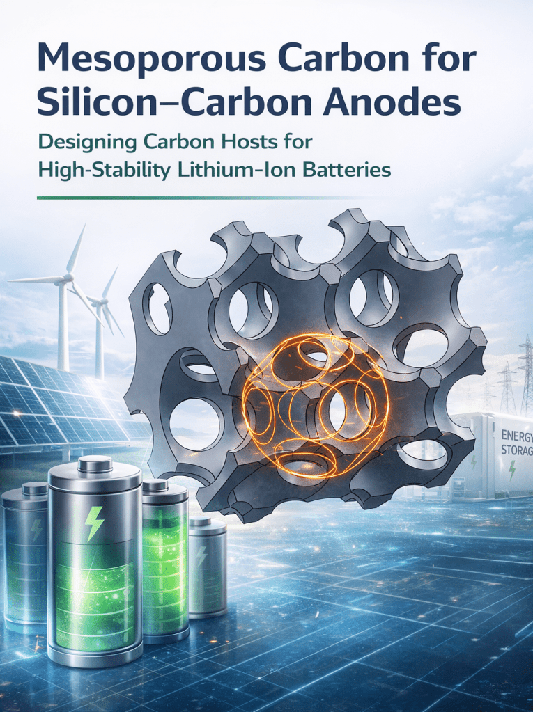 Mesoporous carbon for silicon carbon anode